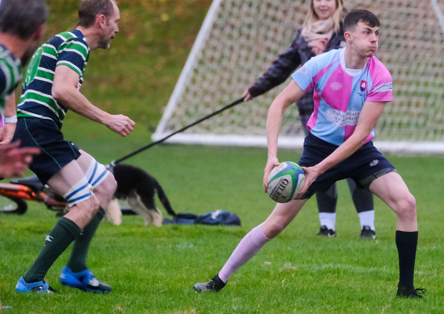 A Thatcham player tries to make a pass