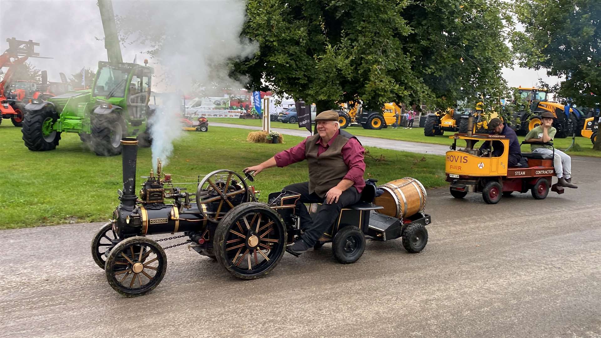 A parade of miniature steam engines went around Newbury Showground as part of Newbury Show