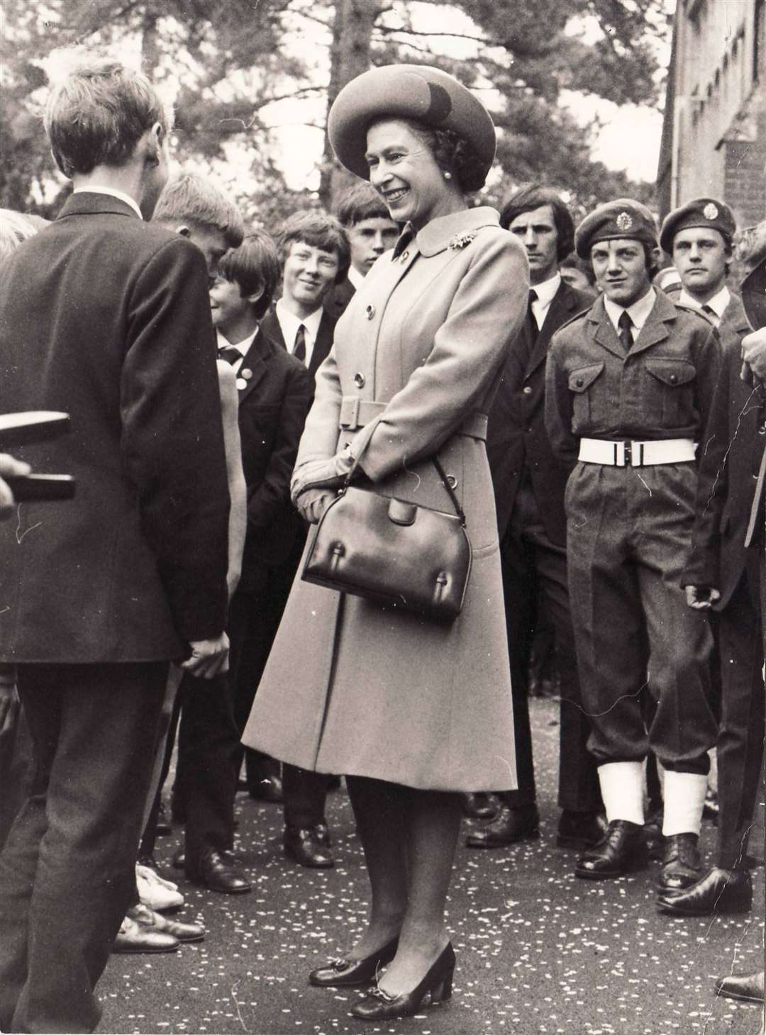 The Queen chatted to boys at St Bartholomew's Grammar School