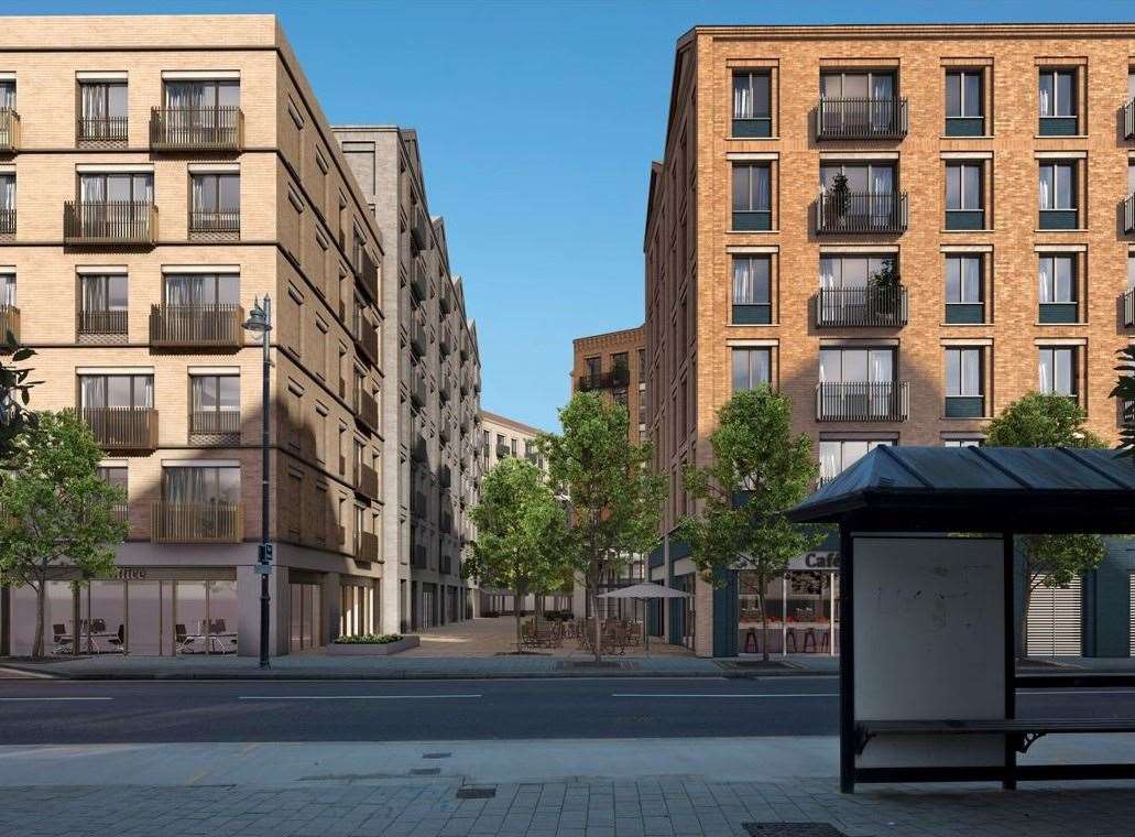 The proposed Kennet Shopping centre development from Market Street