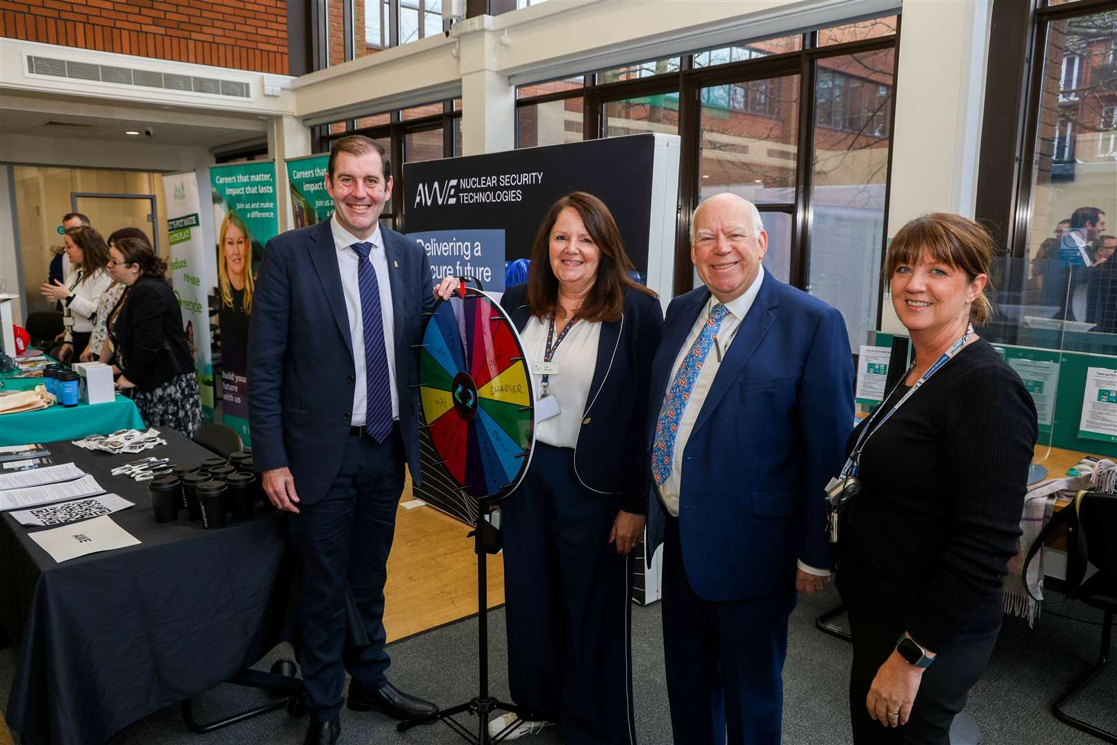 Newbury MP Lee Dillon, Sue Beasley from Job Centre Plus, West Berkshire Council leader Jeff Brooks and Sonia Bradfield from Job Centre Plus Ref: 06-0225C