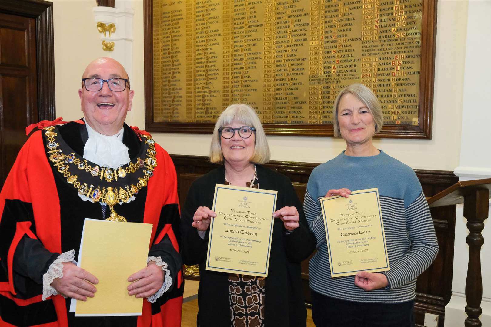 Newbury Civic Awards nominees for Environmental Contribution Judith Cooper and Ceinwen Lally