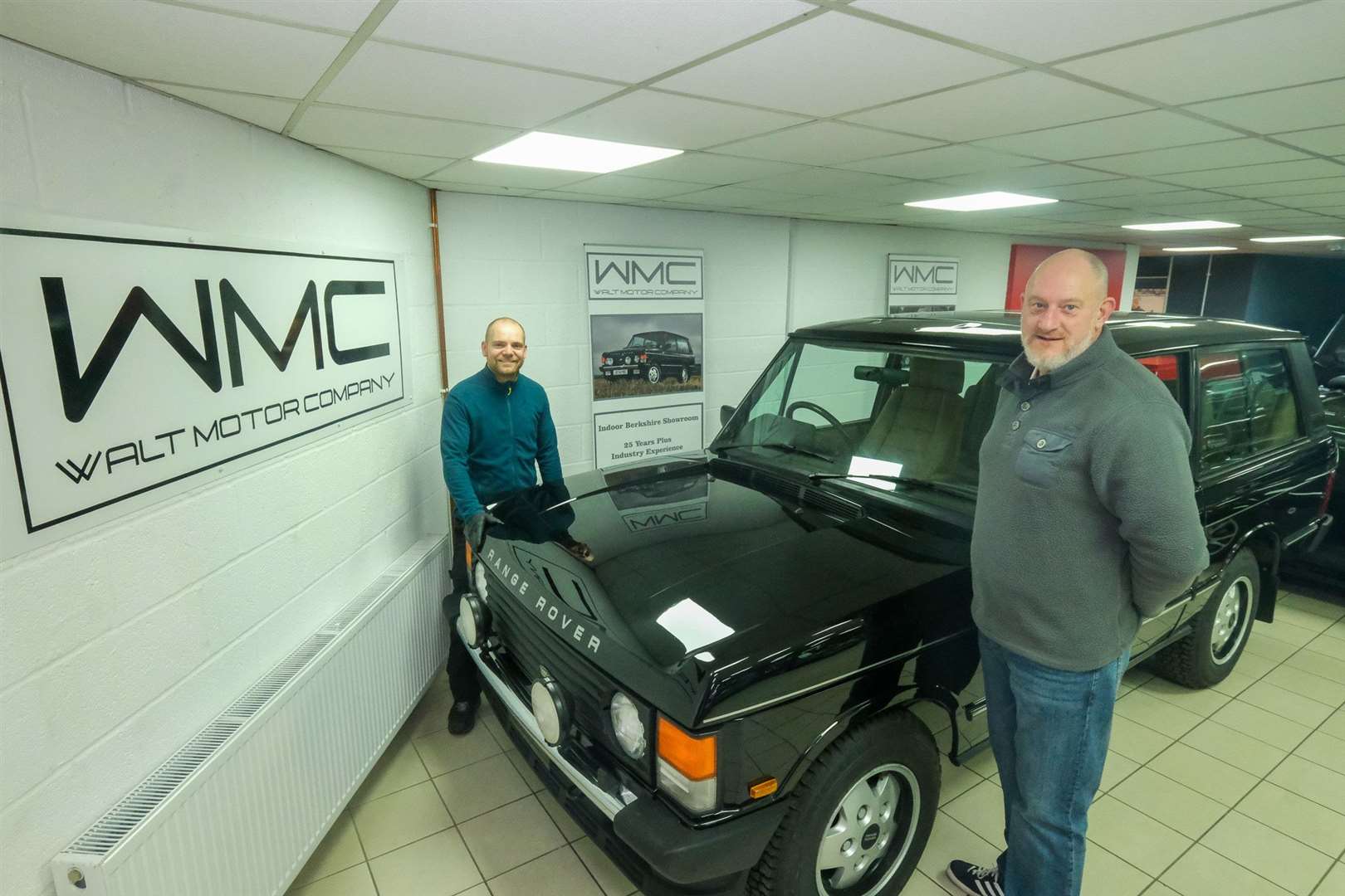 Marcin Kurkus, left, and Andy Bayliss with one of their limited edition CSK Range Rovers, named after Charles Spencer King, designer of the original two-door Range Rover