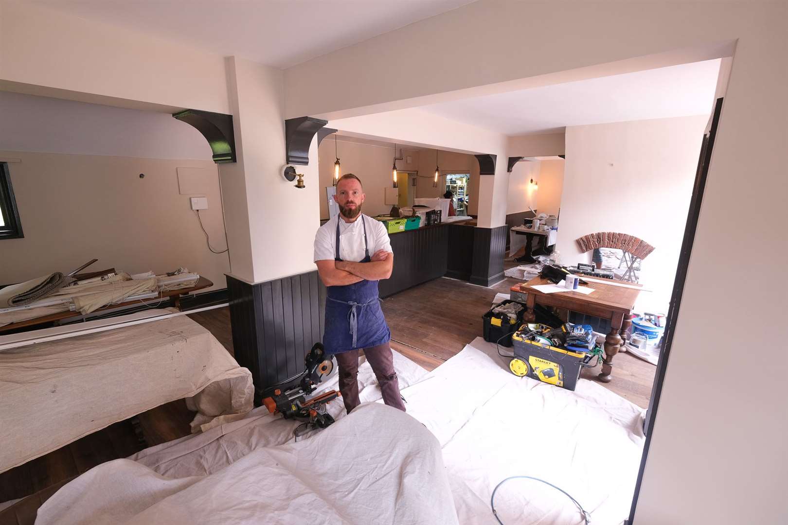 Owner and head chef Dom Robinson in the former Blackbird pub soon to be renamed Renaissant