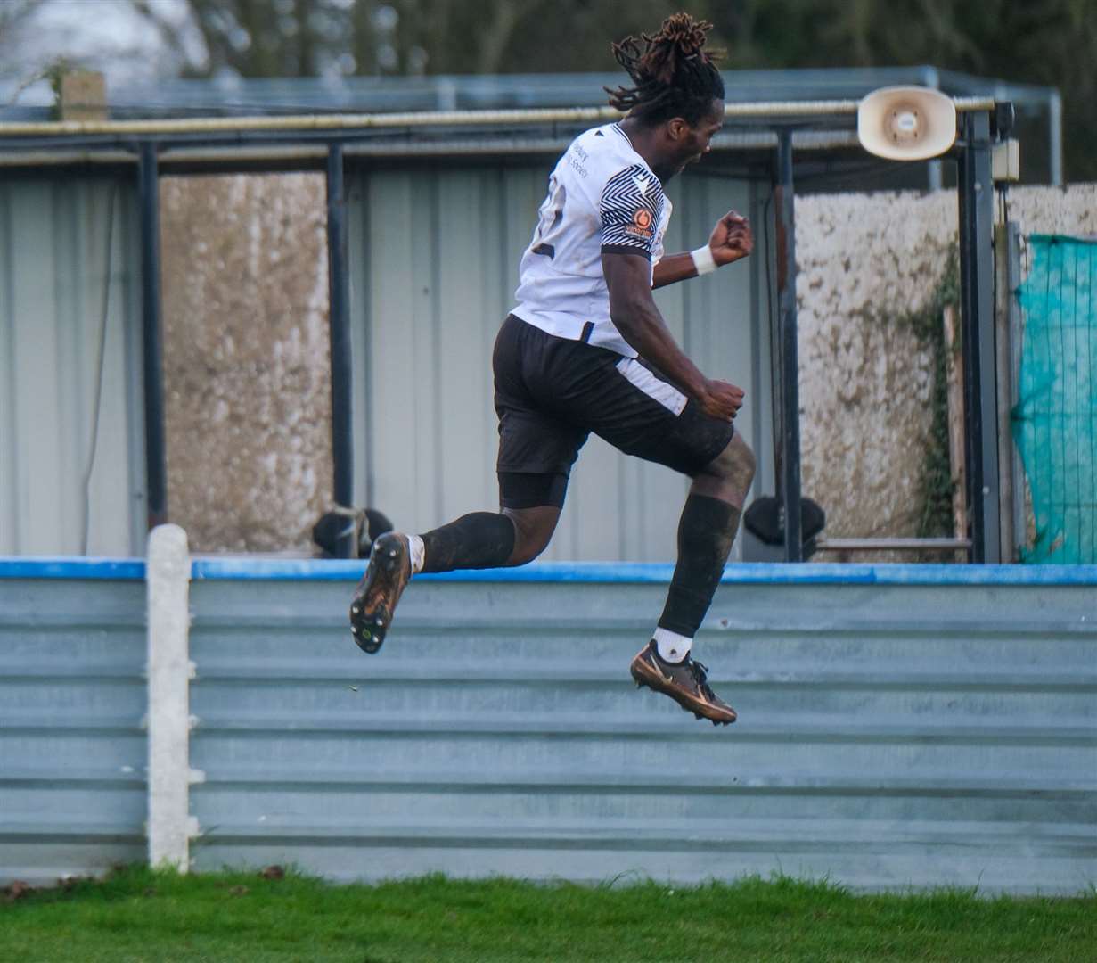 Joe Boachie after scoring the winning goal