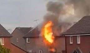 The house on fire in Braemore Close