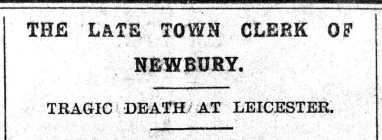 Report of his tragic death in The Newbury Weekly News in March 1895
