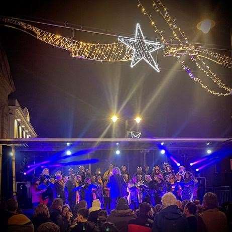 Soul Reason perform at the Christmas lights switch on Picture: Jon-Michel Spokes.