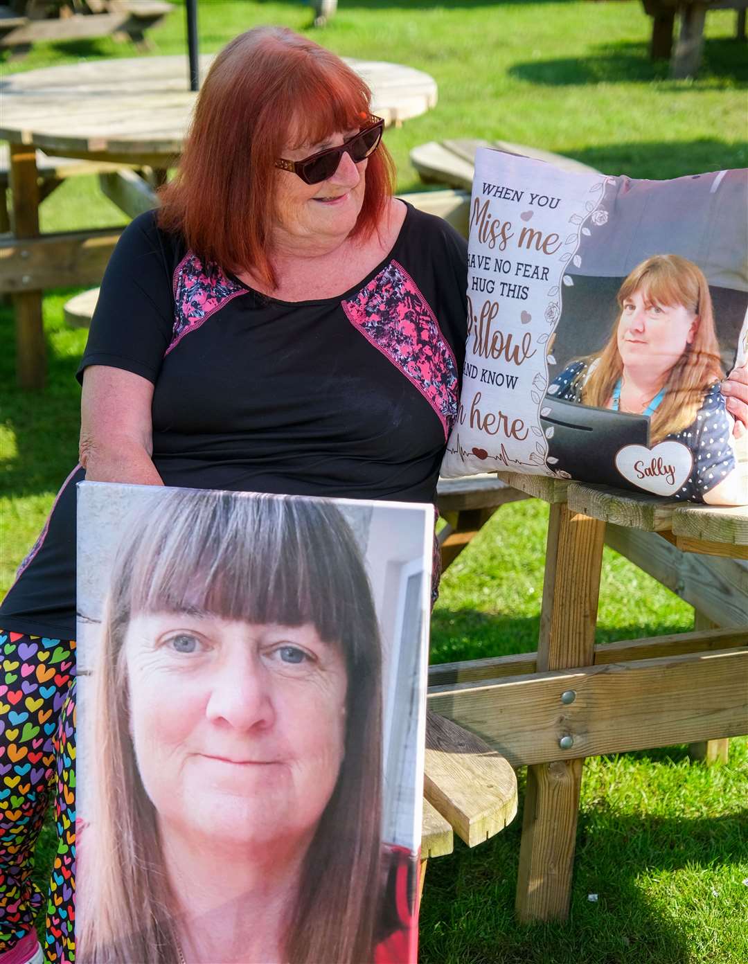 A cushion with Sally printed on it sits at The Sawn Pub at Compton