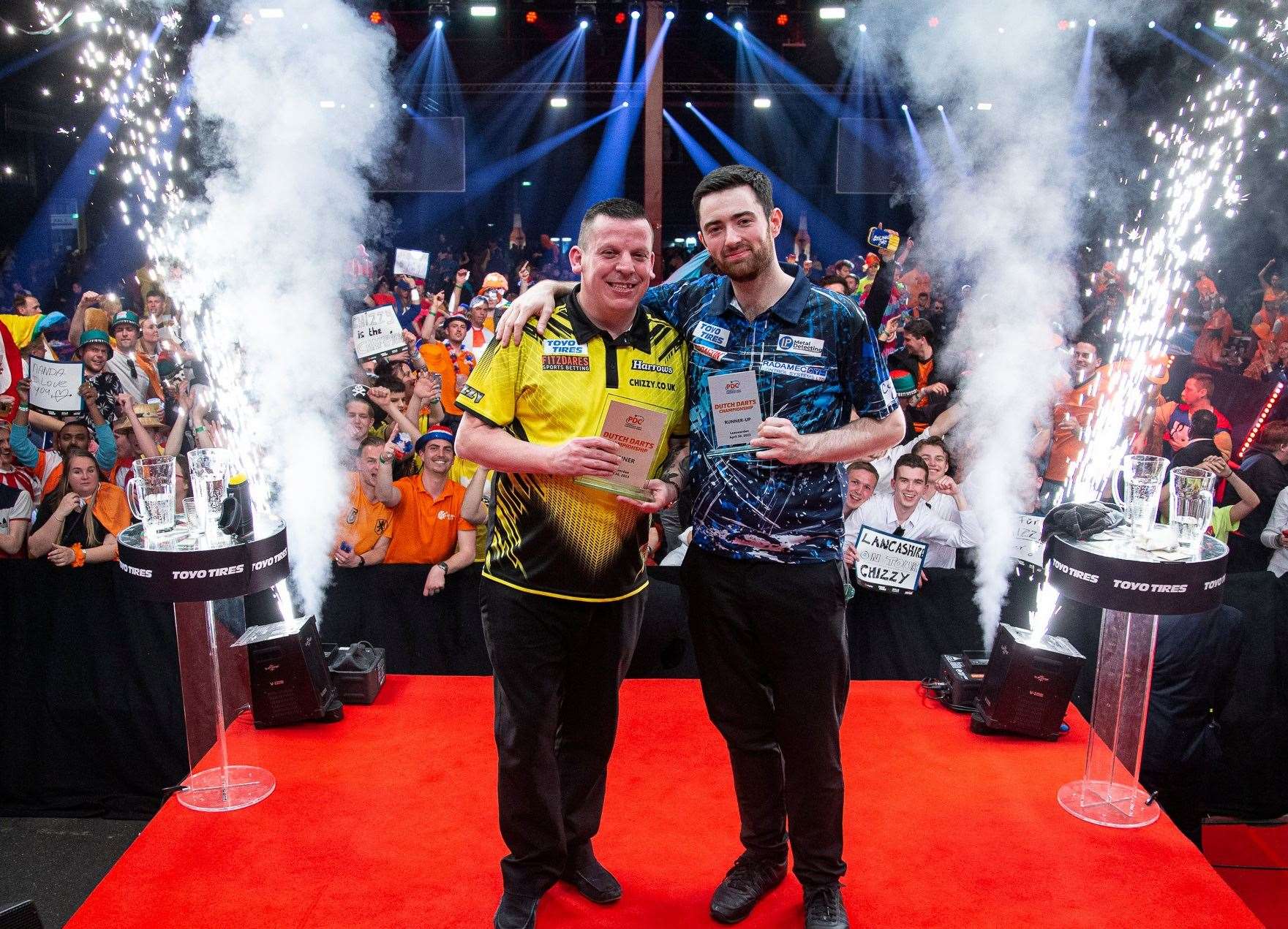 Humphries with his close friend Dave Chisnall in the Netherlands las week
