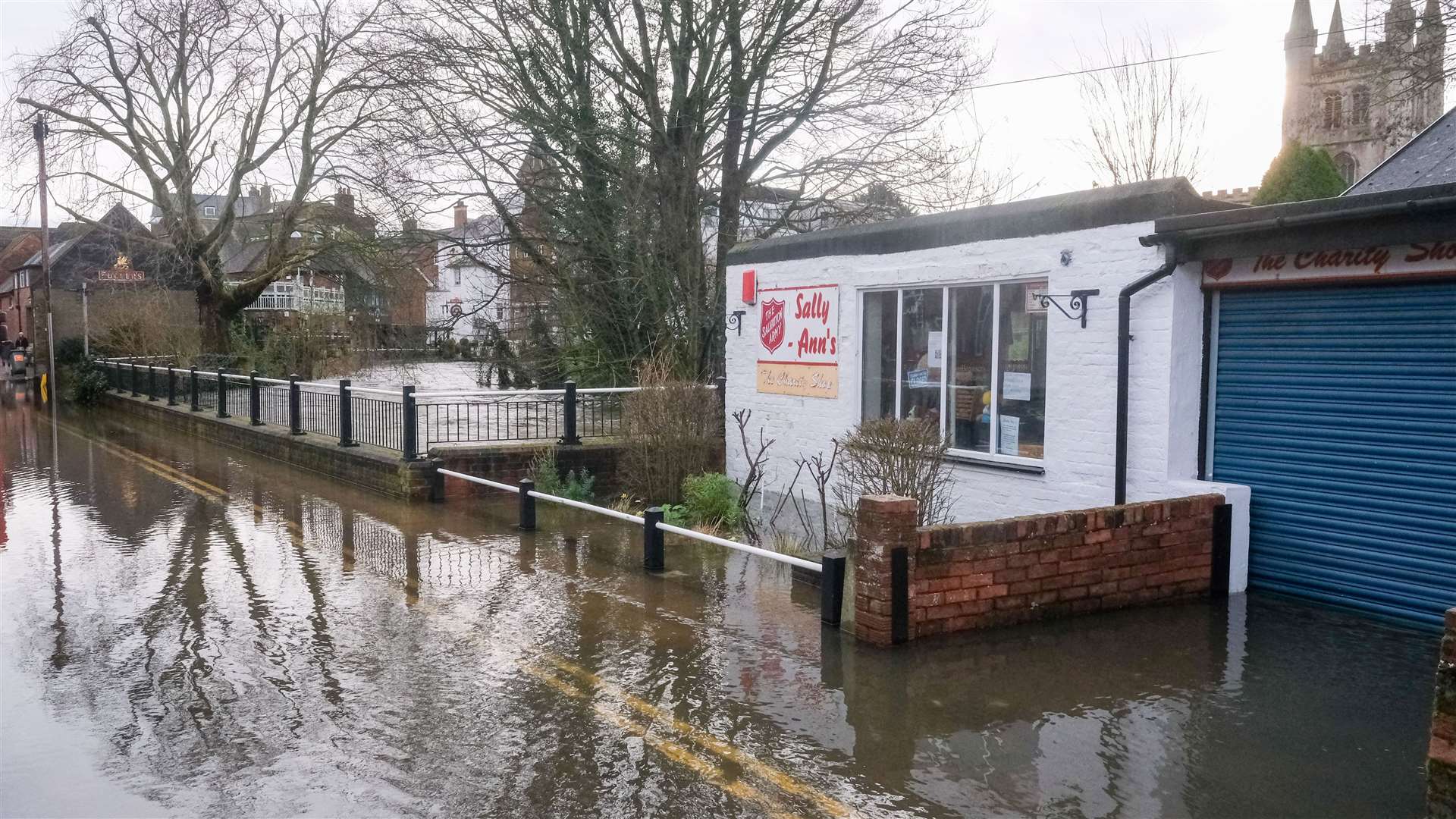 Floods in Northcroft Lane - Sally Ann's Shop