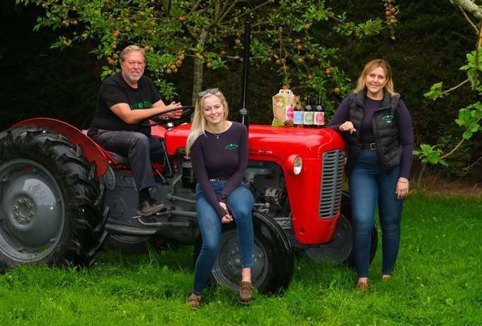 Tim Wale with his daughters Rachel and Lucy