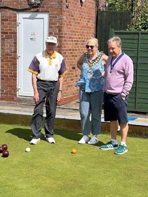 Mayor of Thatcham Susan Adamantos at Thatcham Bowls Club