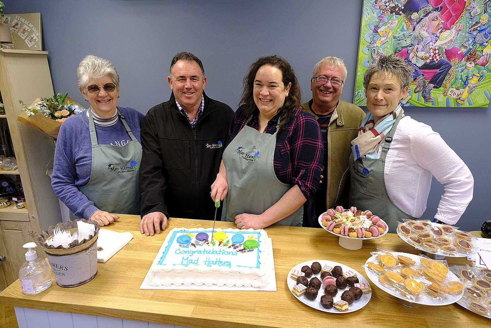 The Mad Hatters team from left to right: Grace Jones, Huw Thomas, Kerry Thomas, Gary Wilson and Melanie Luff