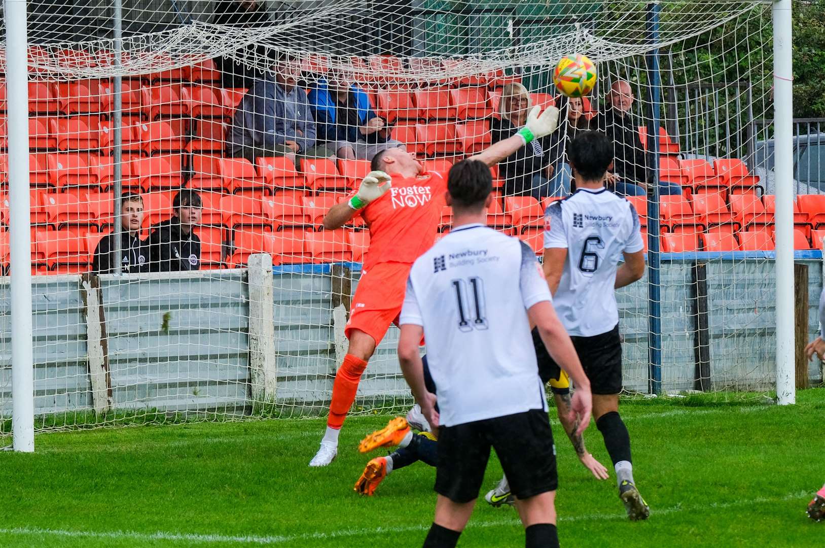 Ryan Clarke makes a superb save the score at 0-0