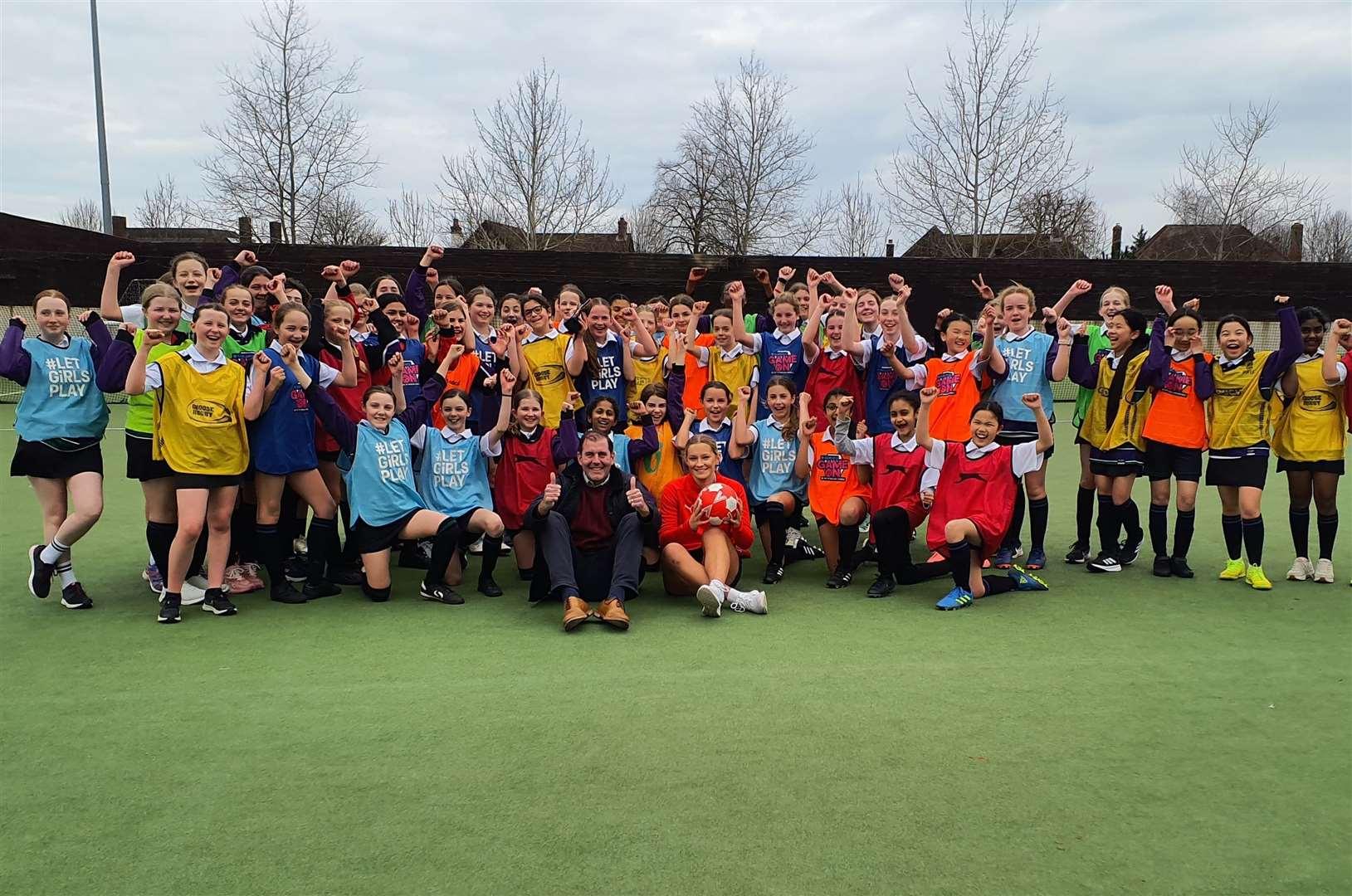 St. Bart's pupils at their Biggest Ever Football Session
