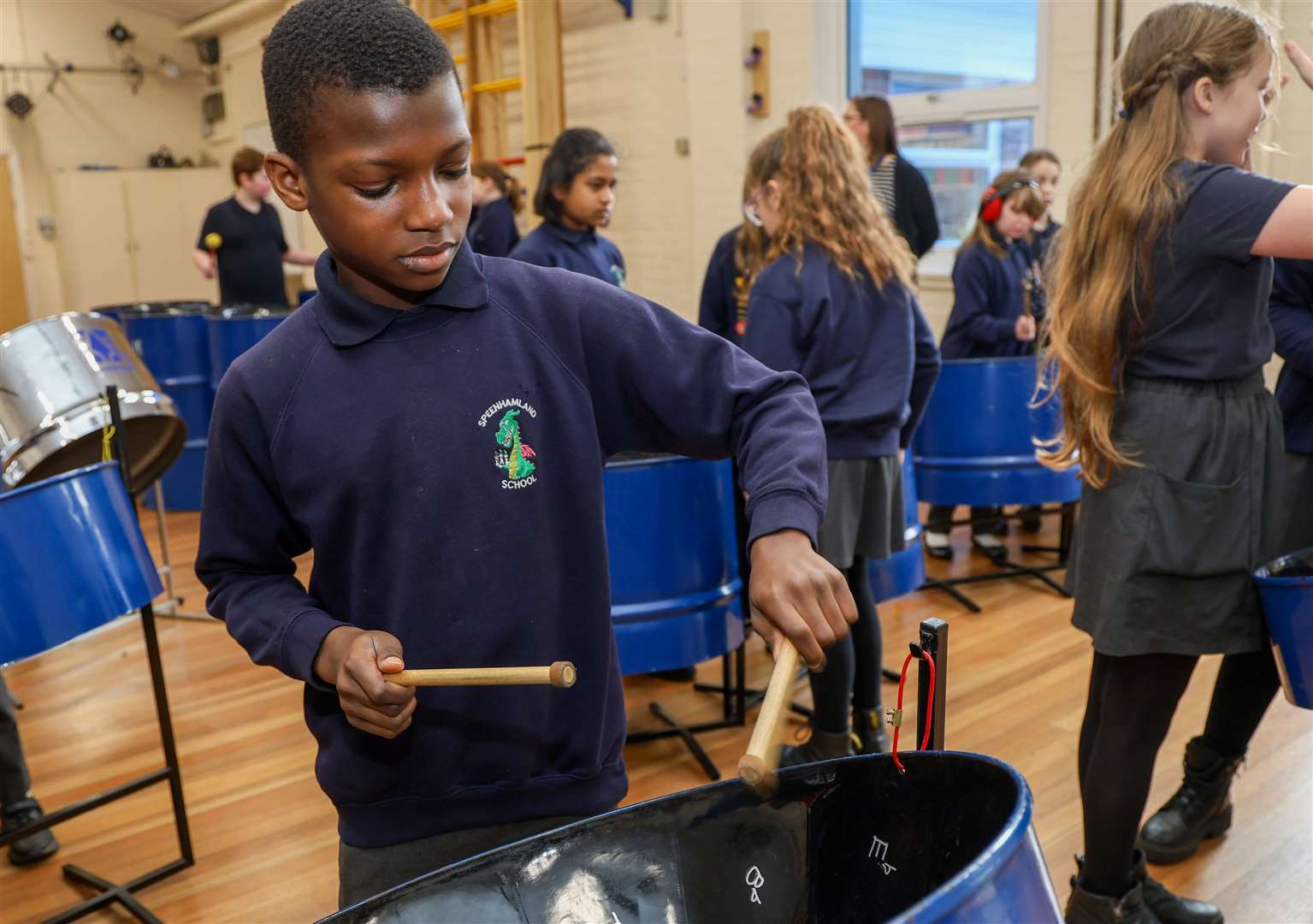 Speenhamland School - Steel drums workshop by Newbury spring festival
