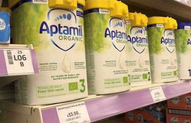 Baby milk is often now sold from behind a counter or with security tags attached