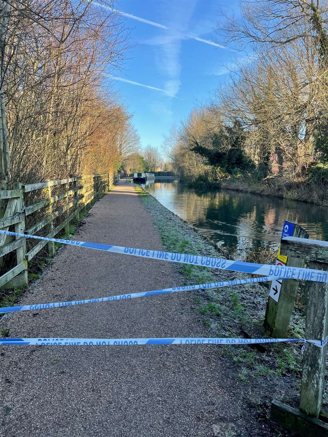 Newbury Marina was cordoned off on January 14.