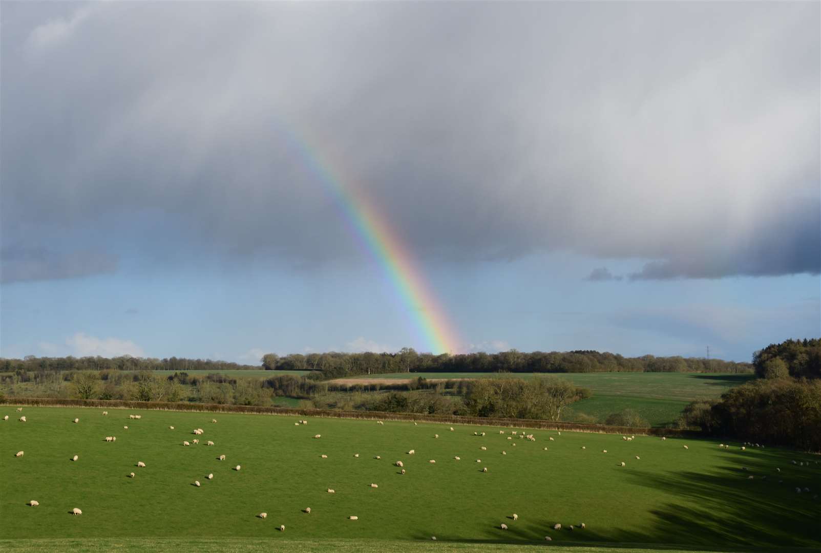 A rainbow near Ashmansworth taken by Edward McNaghten.