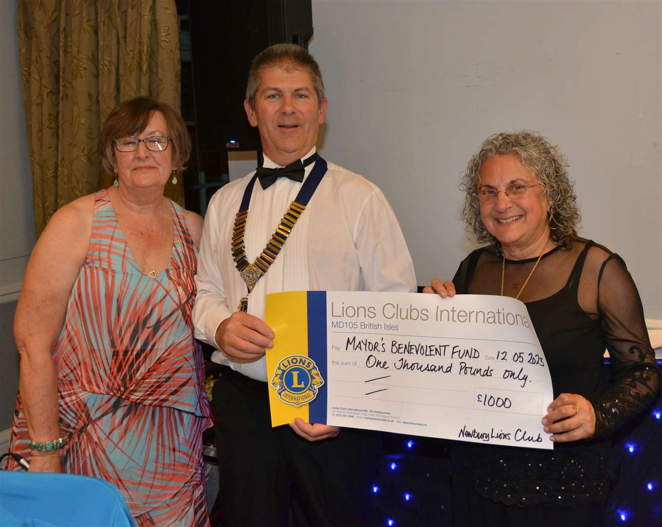 Presenting cheque to the mayoress for the Mayor’s Benevolent Fund