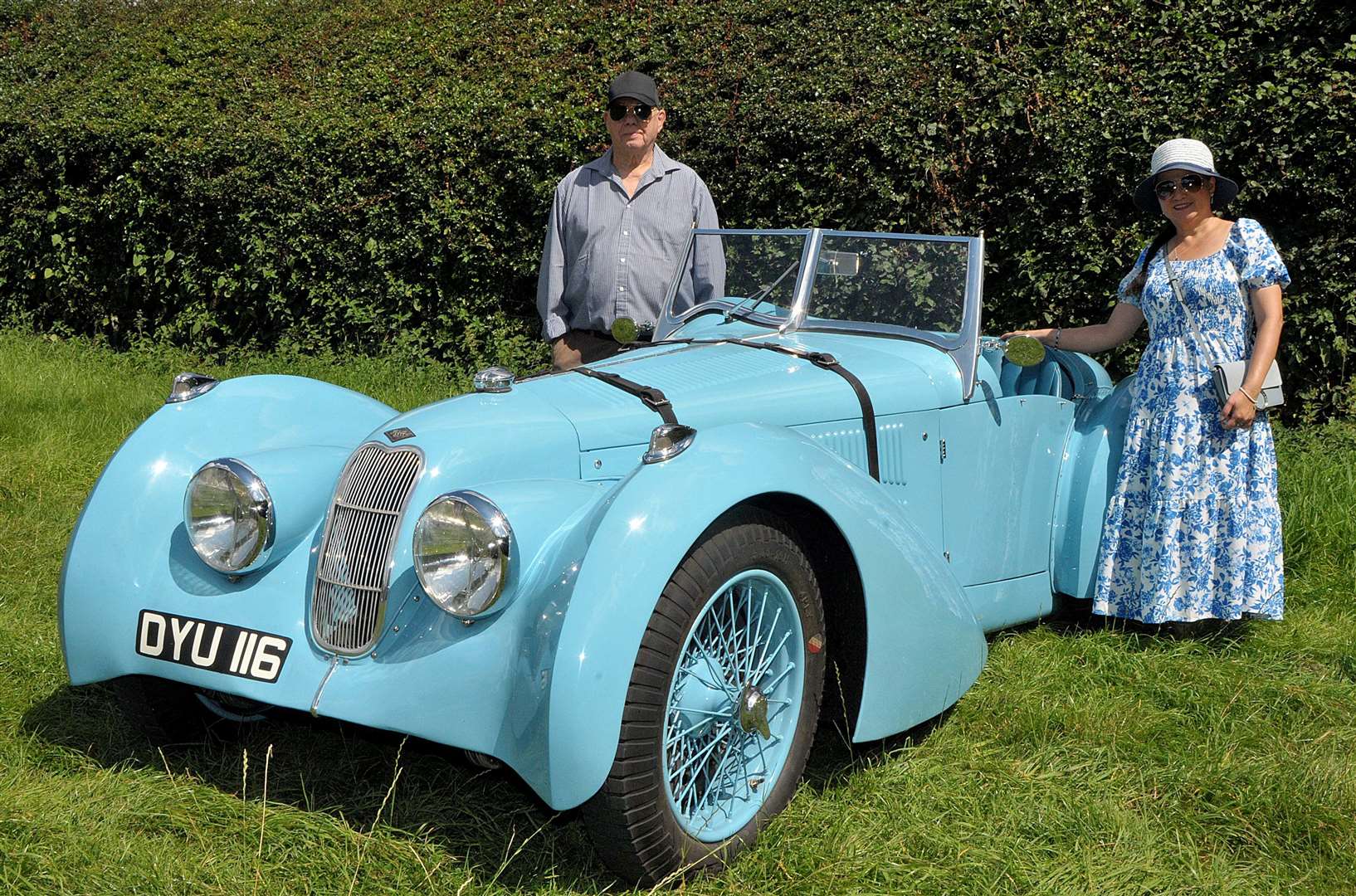 Brian Martin’s 1937 Part 2 Riley Sprite. Informal meet of classic cars and motorbikes at The Bell at Aldworth, July 28 2024 Pic: Geoff Fletcher