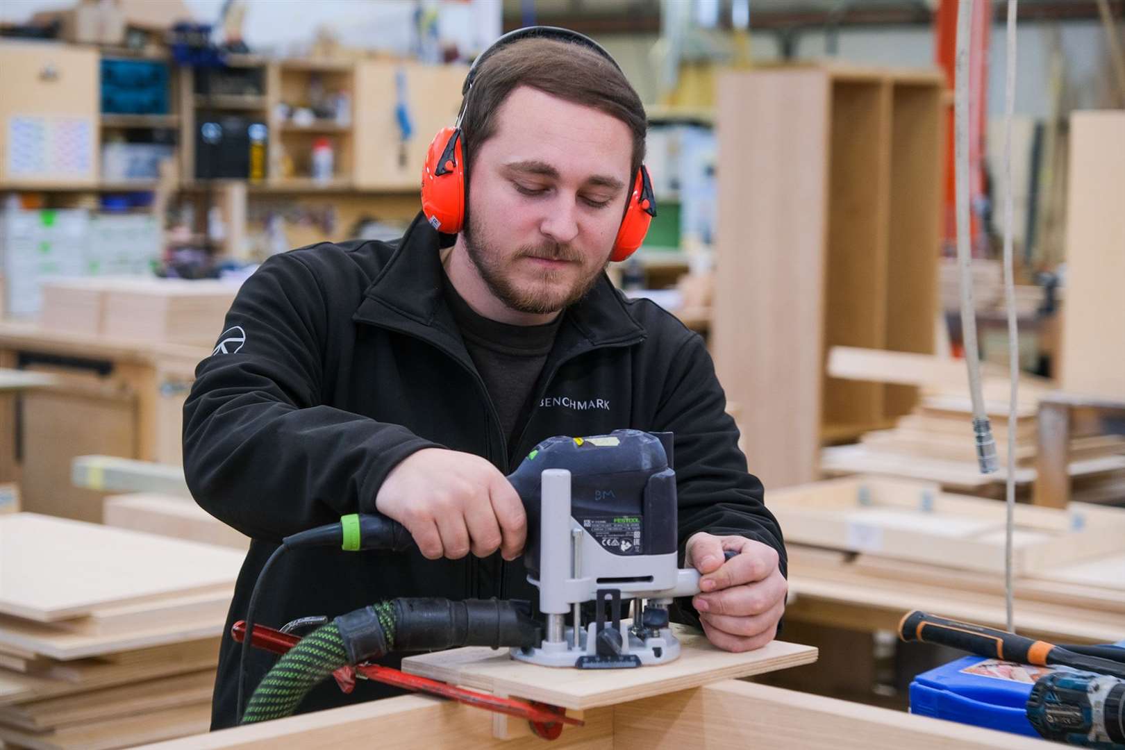 Now qualified cabinet maker Matthew Rawlings