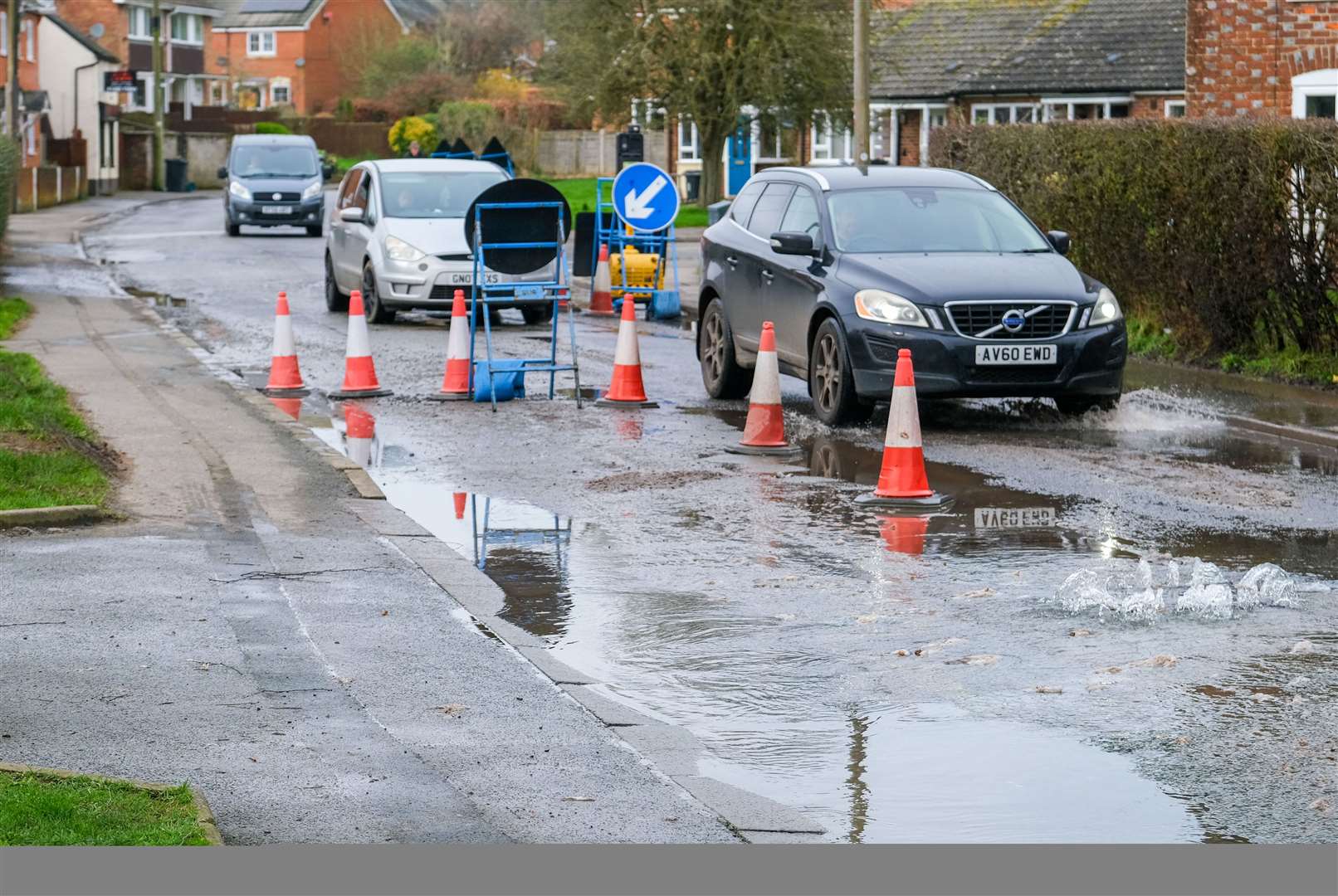 Raw sewage in Newbury street, Lambourn
