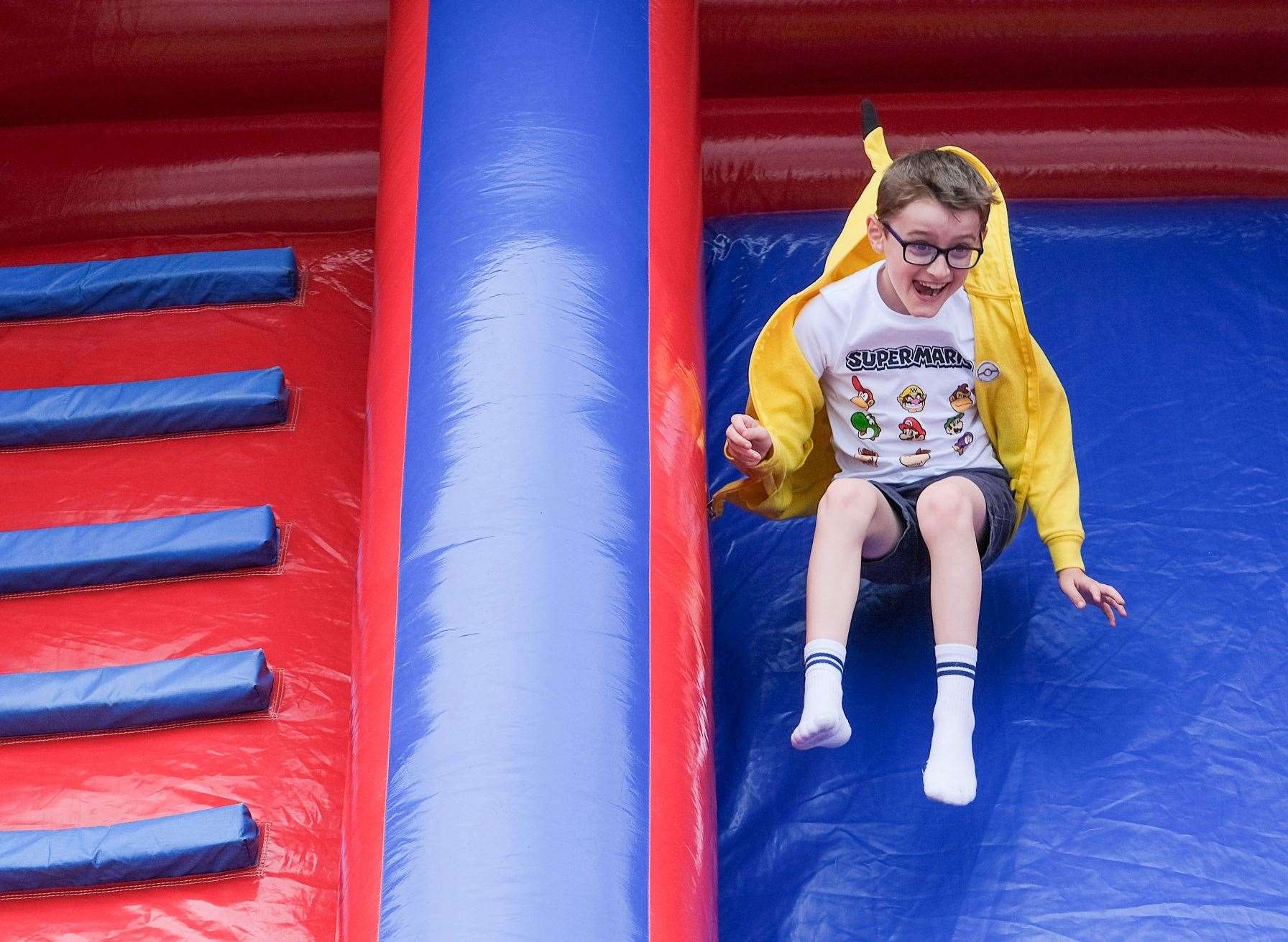 Leo, age seven, enjoying the slide