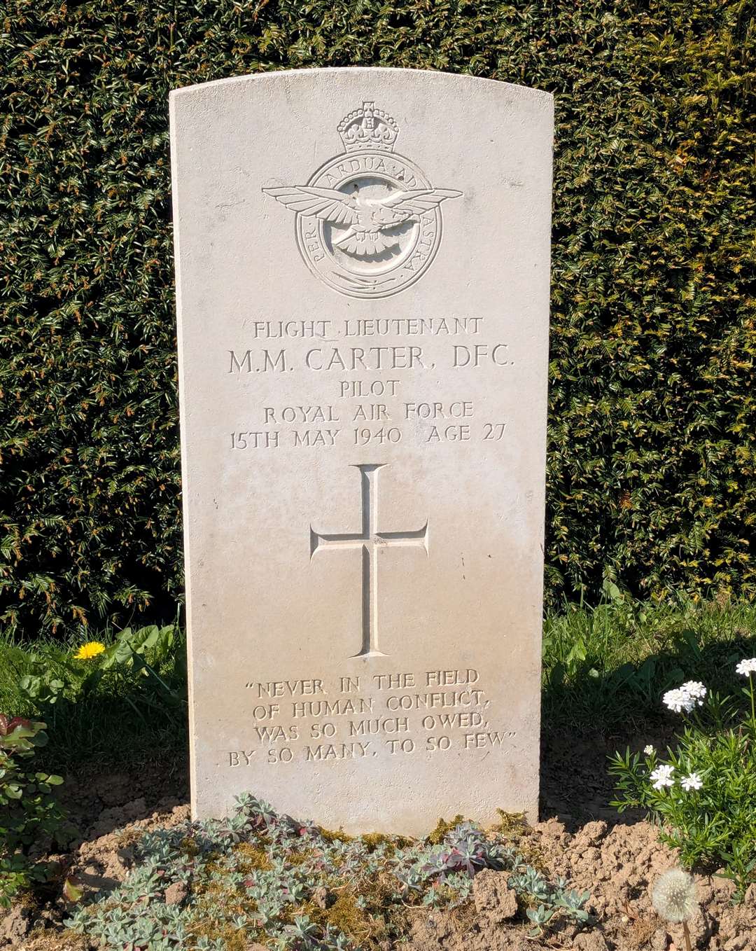 The final resting place of Mark Medley Carter, in Maubeuge