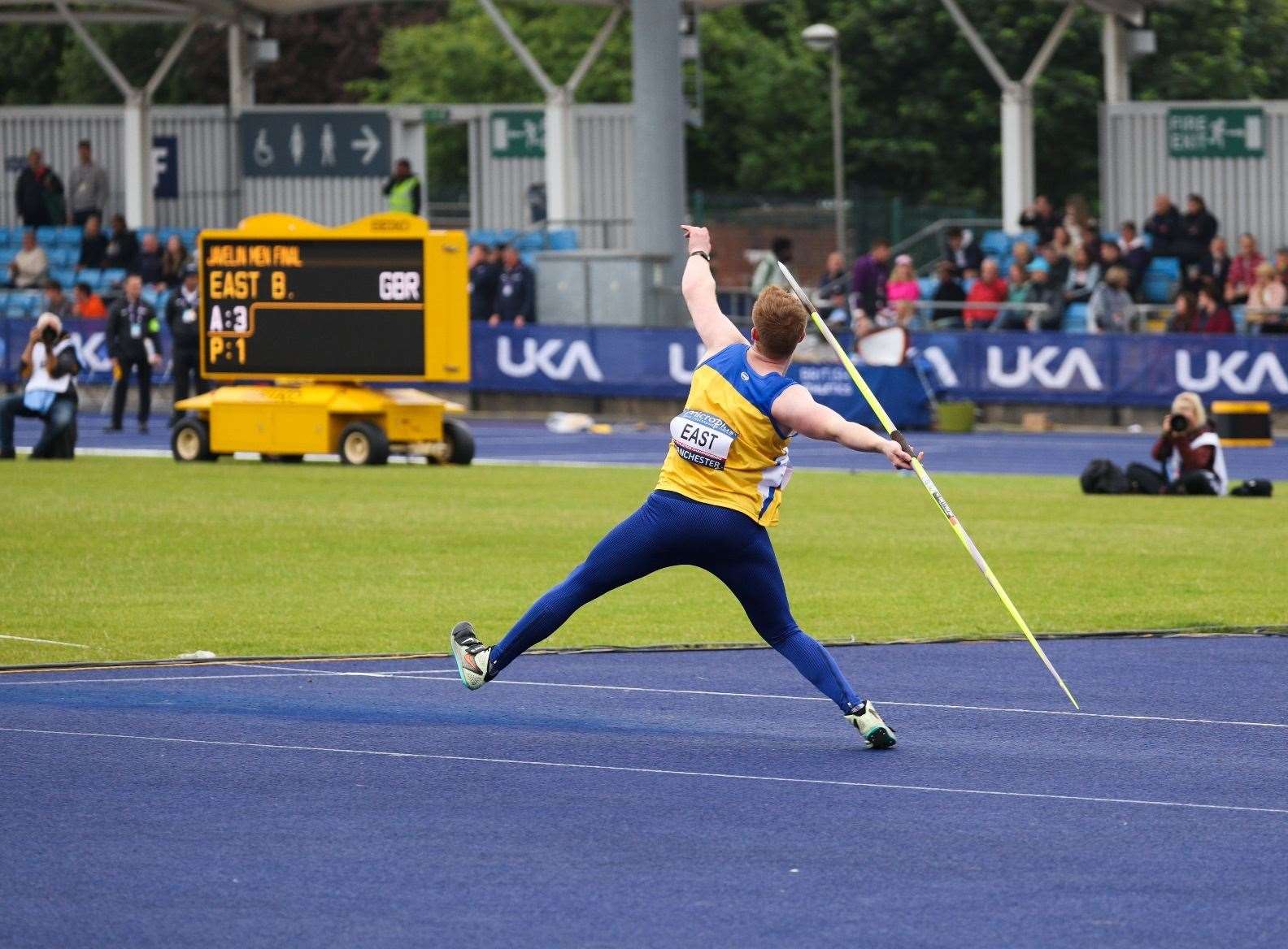 Javelin Thrower Ben East at the 2024 British Athletics Championships in Manchester