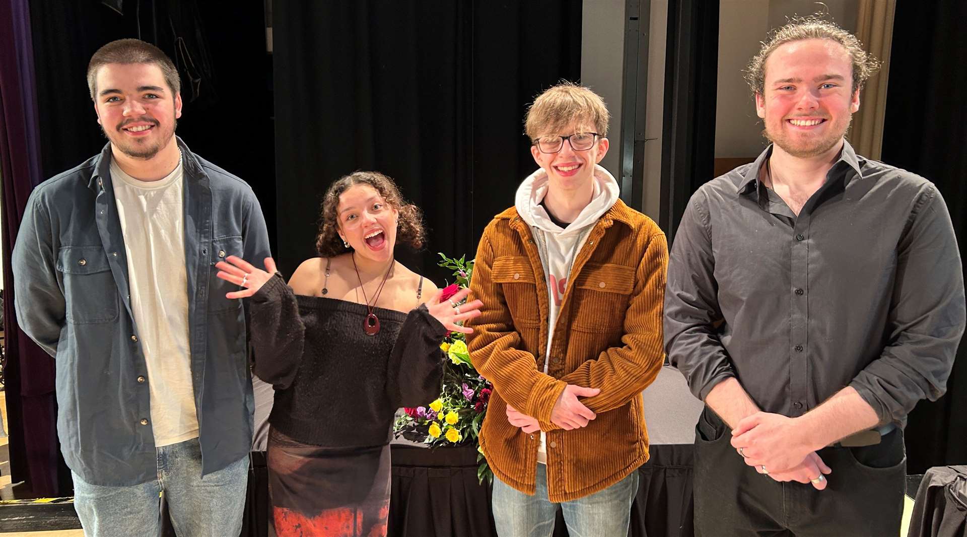 St Bart’s alumni Harvey Miller, Clara Allison, Isaac Ayling and Callum Doddington pictured at the school’s Key Stage 5 Awards Evening in December