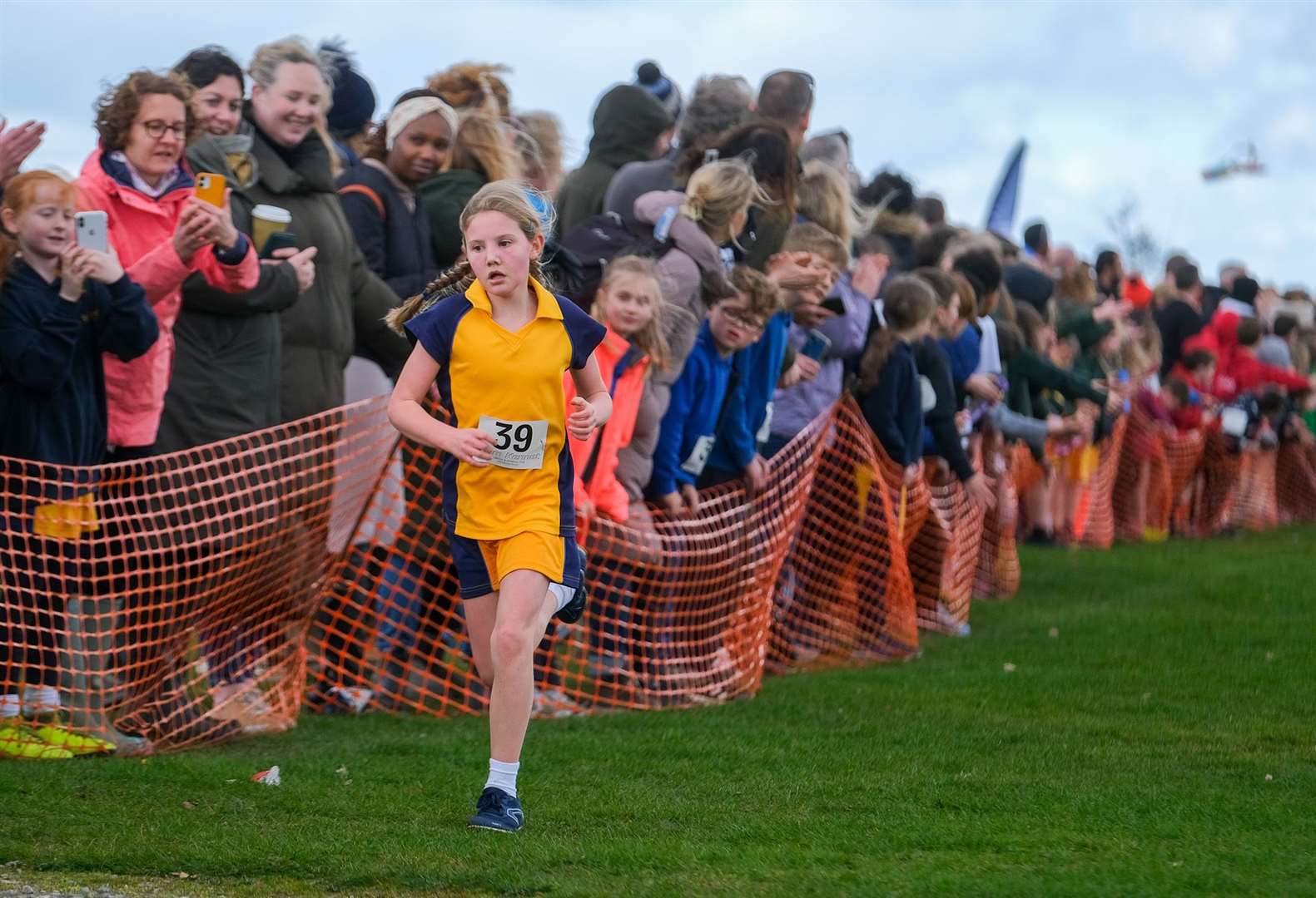 Harriet Saunders wins the Year 5 and 6 girls race
