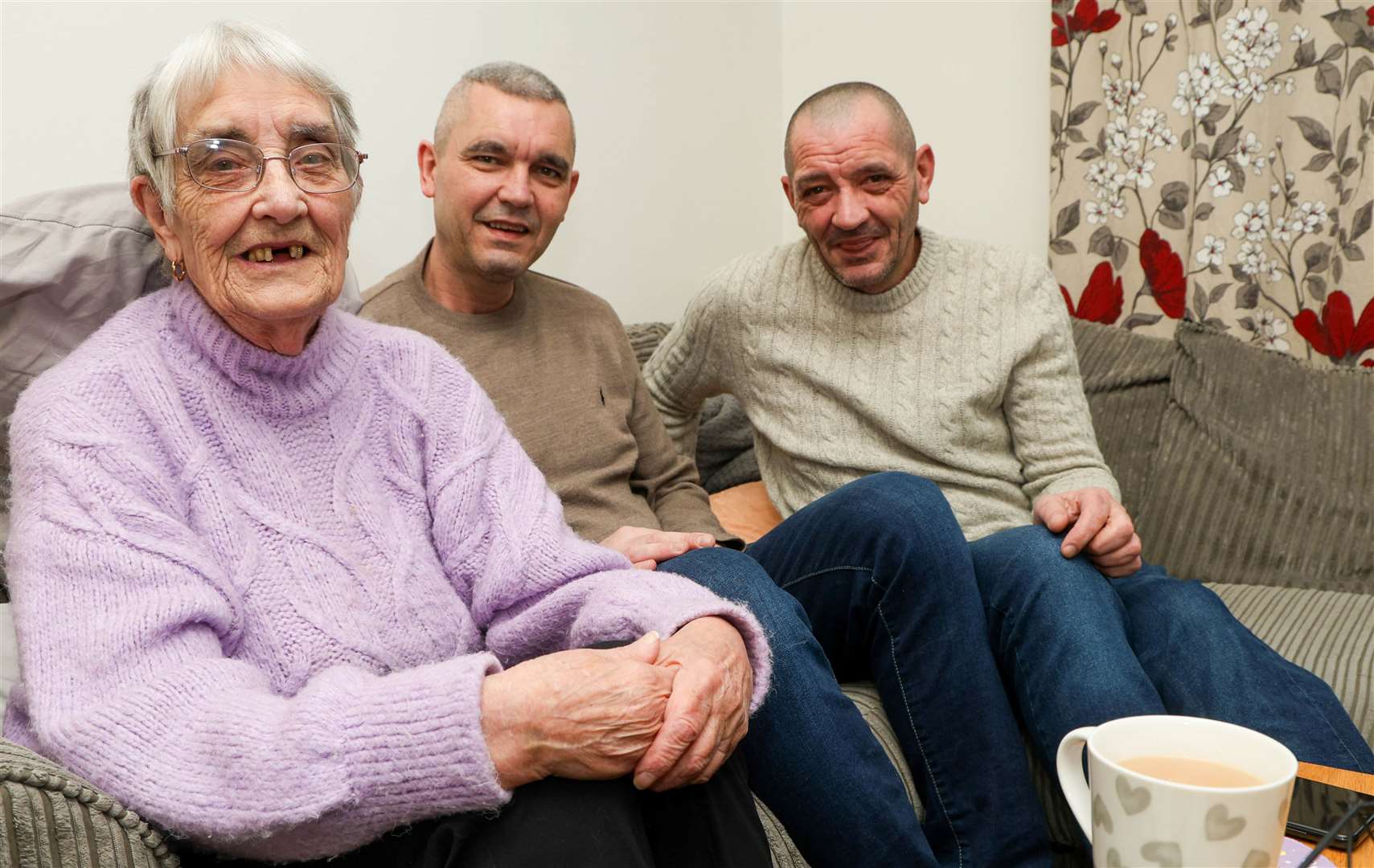 Shirley Andrews with her sons Carl and Tyrone
