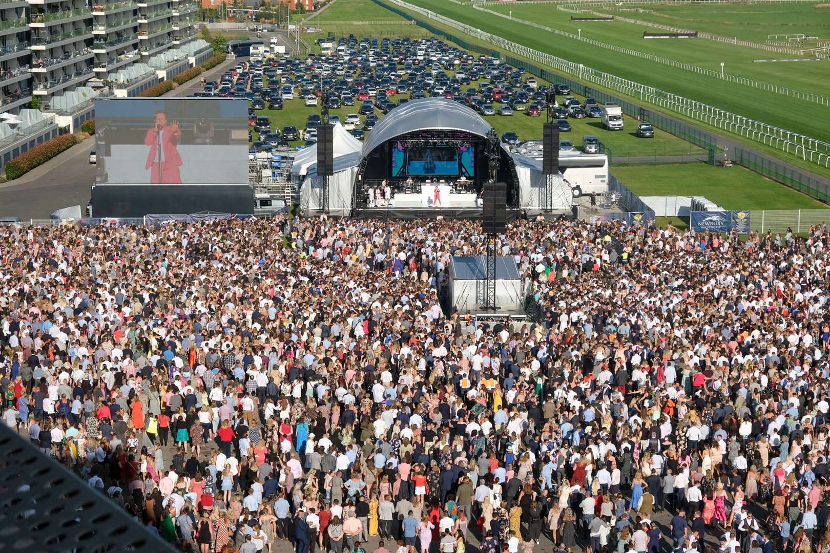 Olly Murs after racing at Newbury