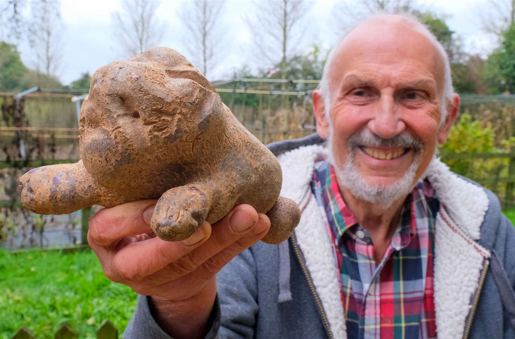 Chris Gittins with his unusual potato