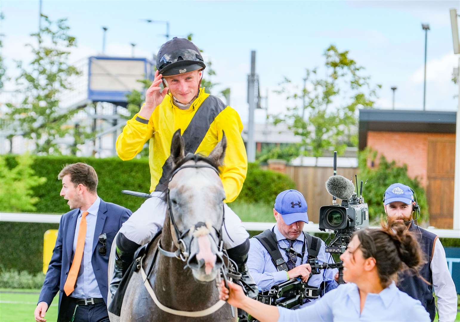 Winning jockey Tom Marquand