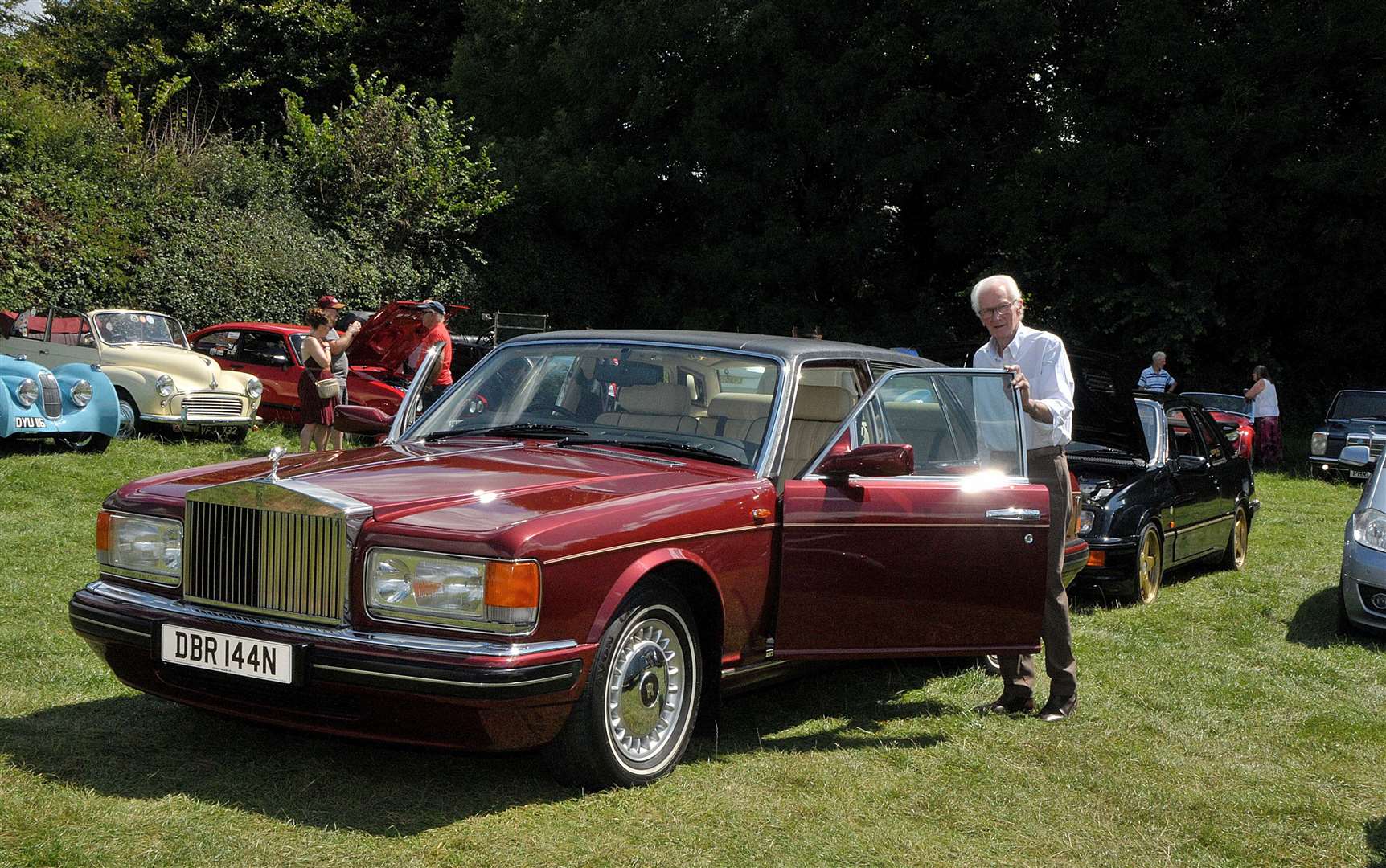 Brian Dovey from Hermitage with his 1996 Rolls Royce Silver Spirit at The Bell at Aldworth, July 28 2024 Pic: Geoff Fletcher