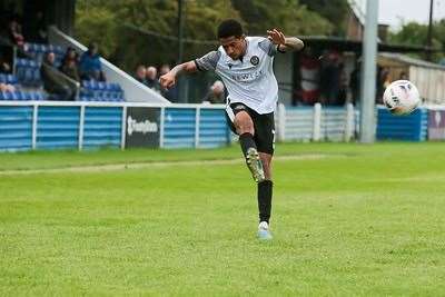 Fernandes swings in a cross in the win over Kingstonian