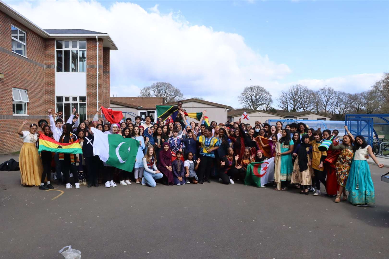 A group of students who took part in Little Heath's cultures day, credit: Little Heath School