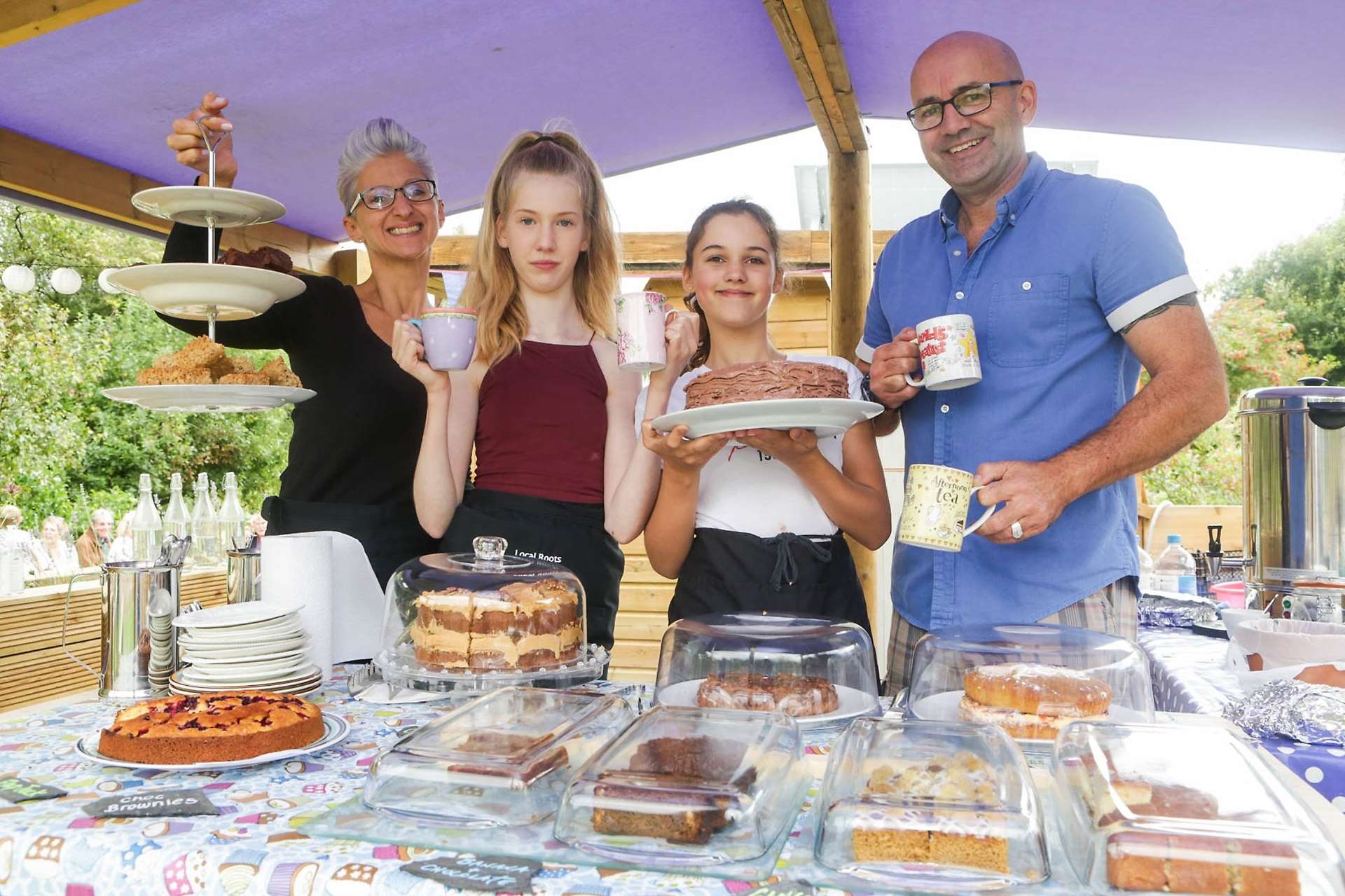 Sukey Russell-Hayward with Daisy Fletcher, 12, Jess Jones , 12, and Geoff Russell-Hayward at an event last year