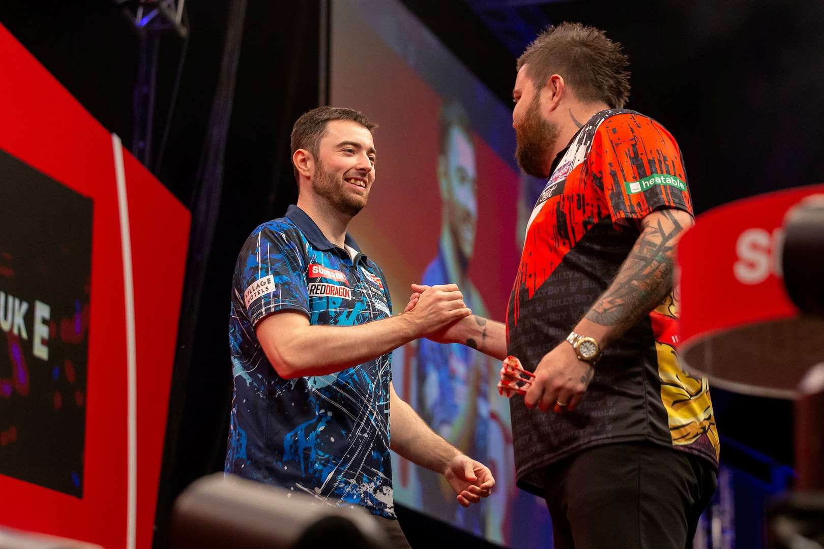 Luke Humphries and Michael Smith at the 2024 Superbet Poland Darts Masters - Photo: Simon O'Connor/PDC