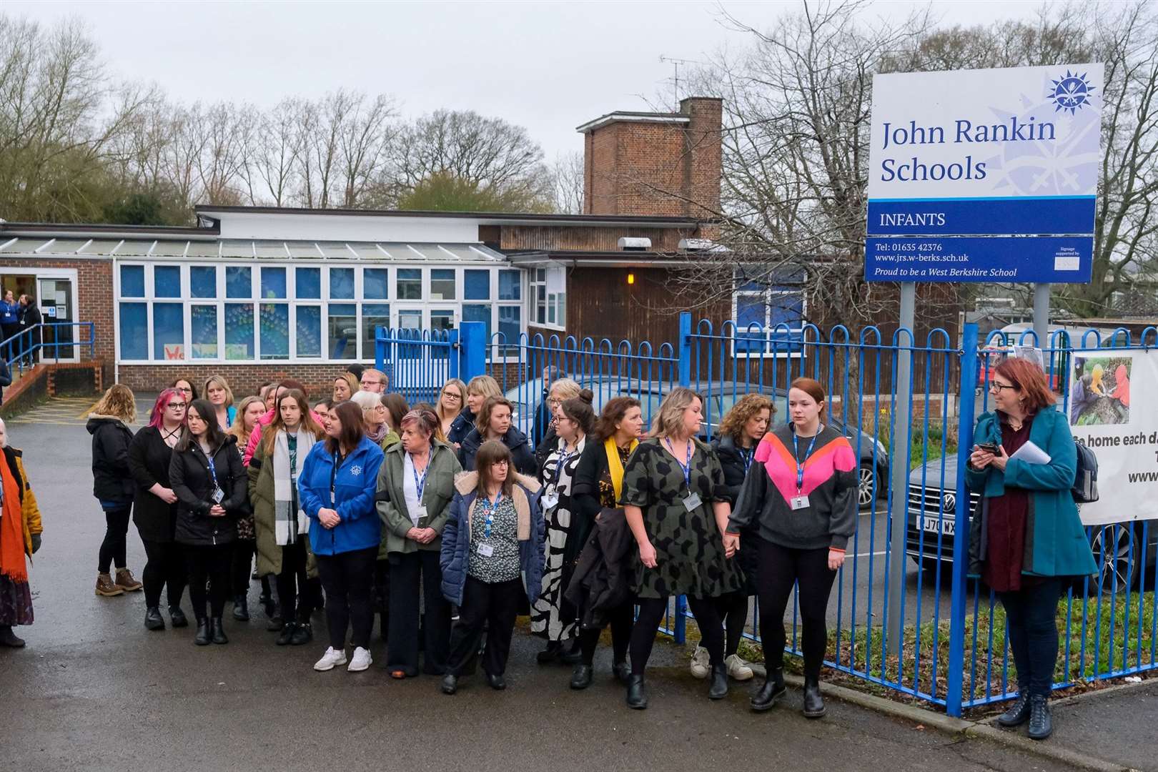 Teachers lined up outside the school to show their support of headteacher Flora Cooper before March’s inspection