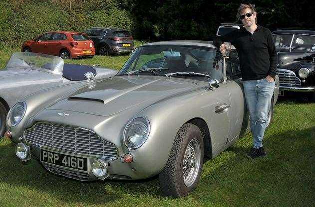 James Richardson with his Aston Martin DB6 at Aldworth classic car meet Pic: Geoff Fletcher