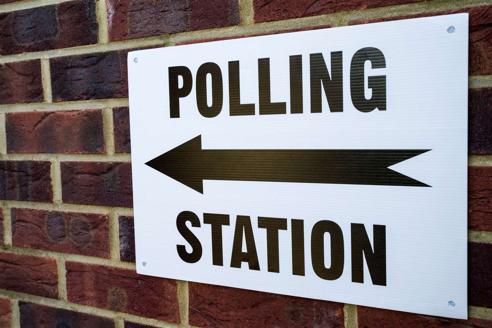 A sign outside a Polling Station on election day