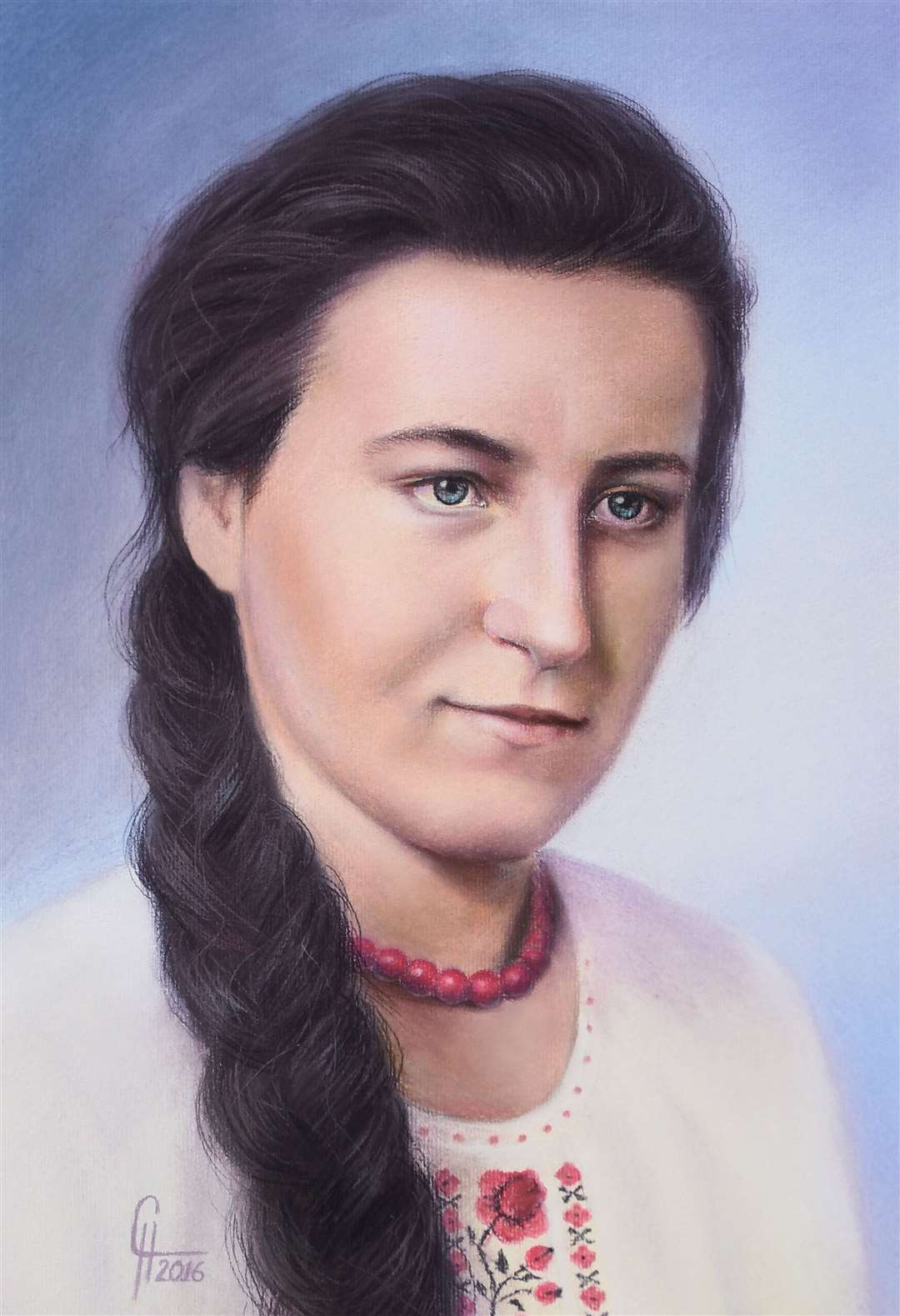 Photo-realistic pastel portrait