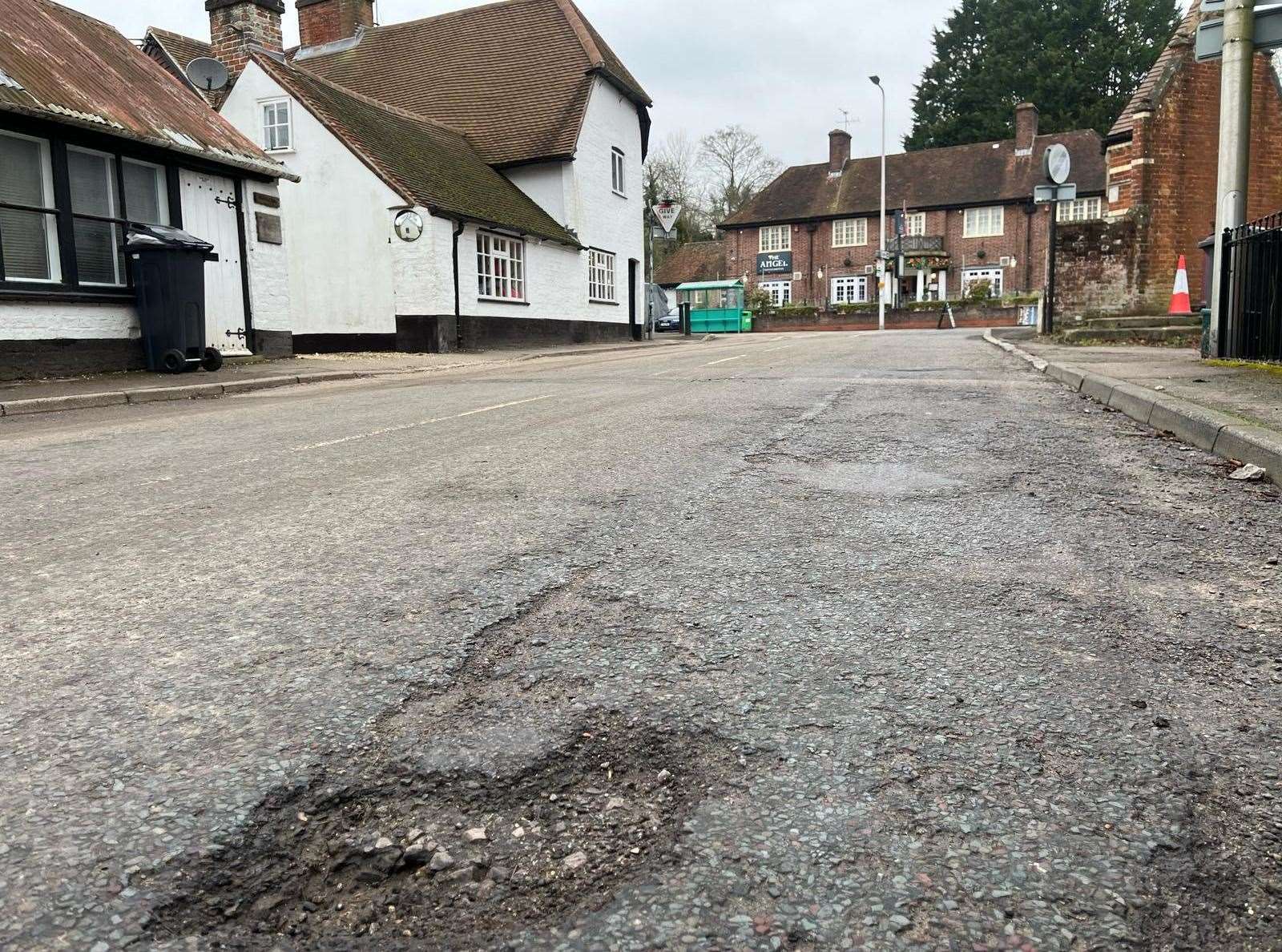 New potholes have formed in Station Road due to the increased tanker traffic