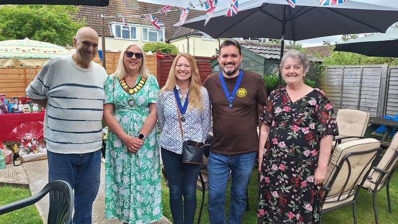 Pete Congerton, Mayor of Thatcham Suzanne Adamantos, Deputy Mayor of Thatcham Petra Pemberton, Councillor Justin Pemberton and Lin Congerton