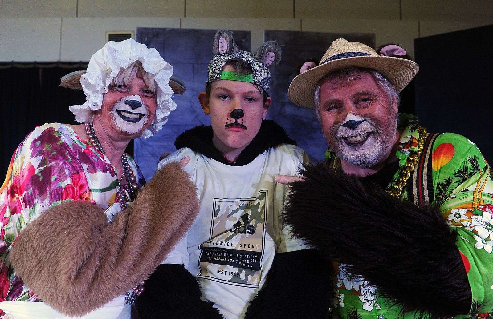 The three bears, (L-R) Jackie Bayliss, Vinny Miles, Clive Bayliss.