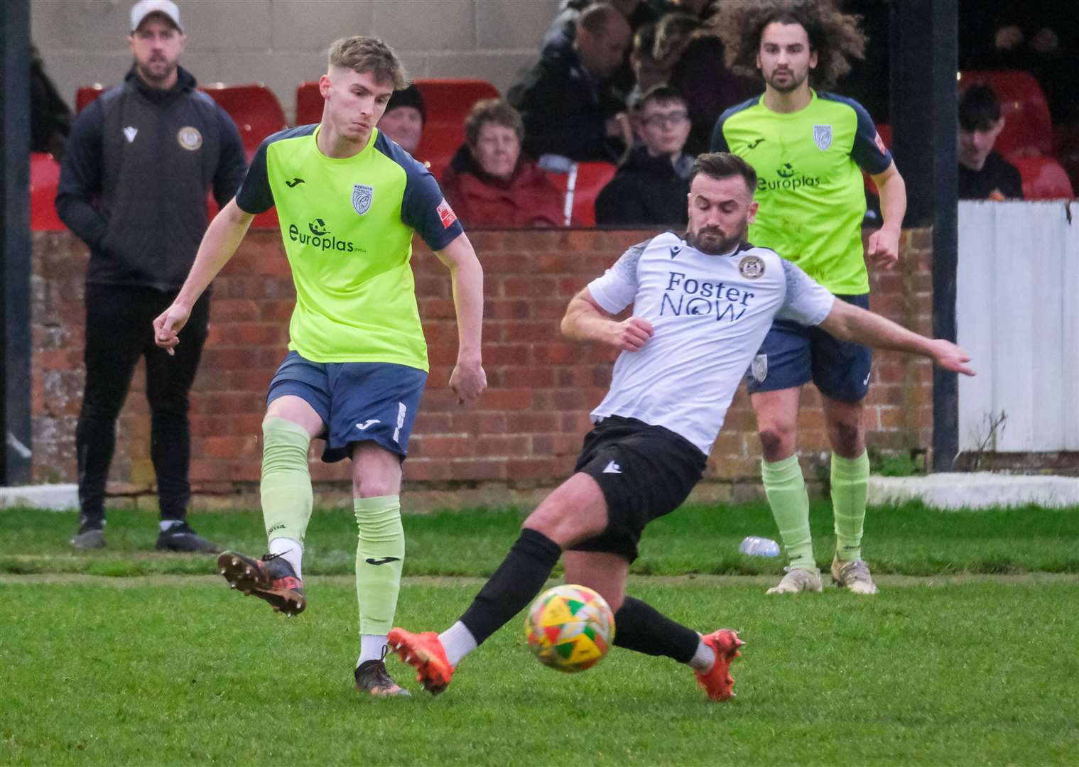Attacking midfielder Sam De St Croix does his defensive duties